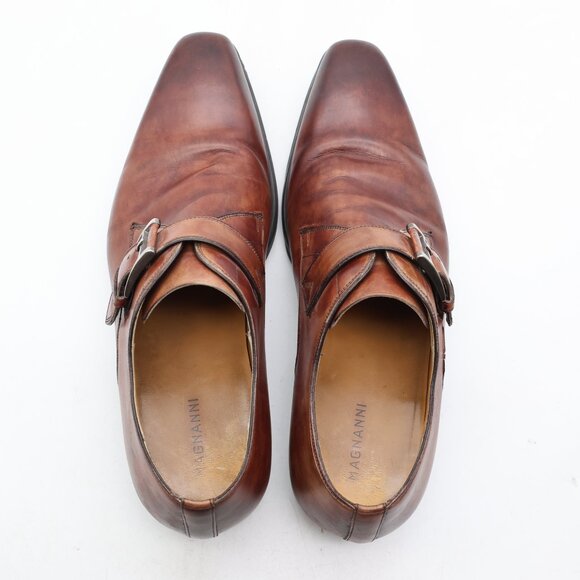 Magnanni Marco II Brown Leather Single Monk Strap Men\'s Size 9 M Dress Shoes main image 4